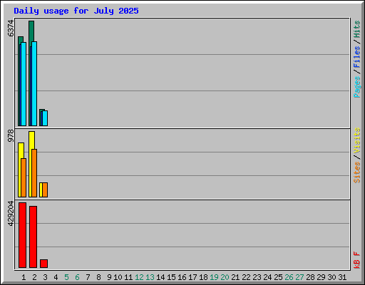 Daily usage for July 2025